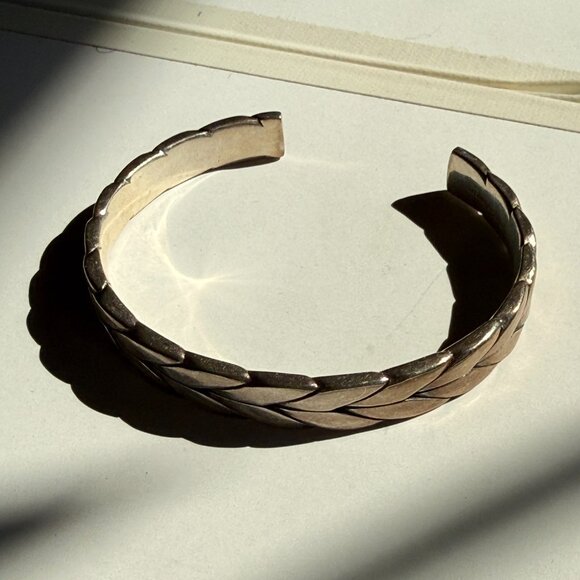 Isabel Marant Sterling Silver Braided Open Cuff Bracelet - Picture 4 of 5